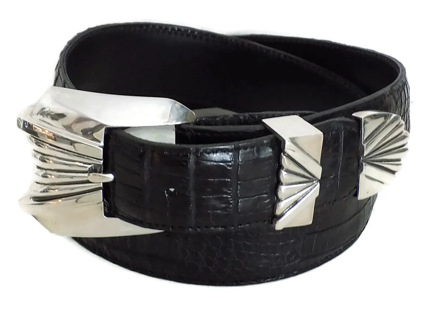 1½” DONATELLO 3 Piece Buckle Set in .925 Sterling Silver