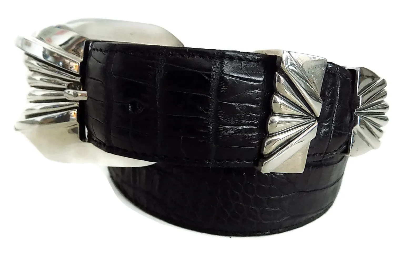 1½” DONATELLO 3 Piece Buckle Set in .925 Sterling Silver