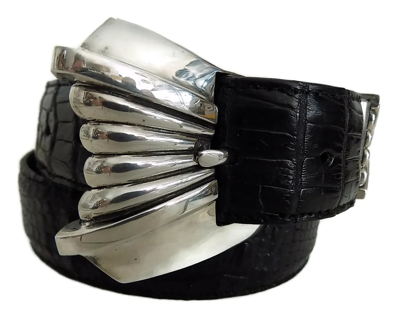 1½” DONATELLO 3 Piece Buckle Set in .925 Sterling Silver