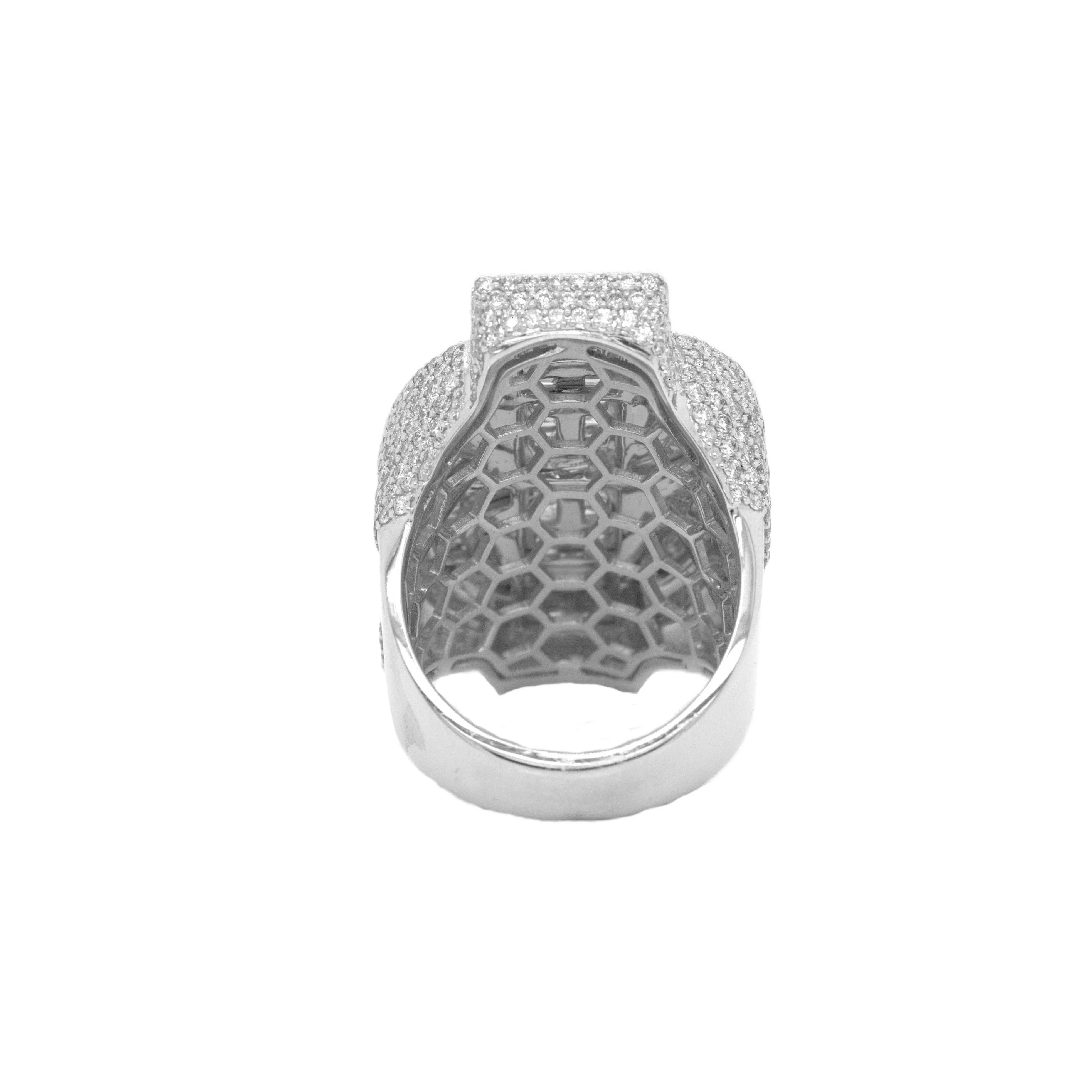 10K White Gold 3D Dollar Ring 5.84CT 1.48"