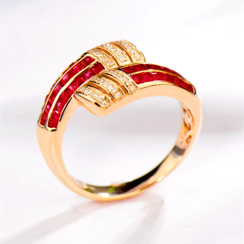 1.1CTW Diamond and Ruby Wrap Ring
