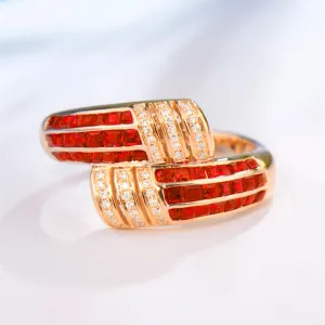 1.1CTW Diamond and Ruby Wrap Ring