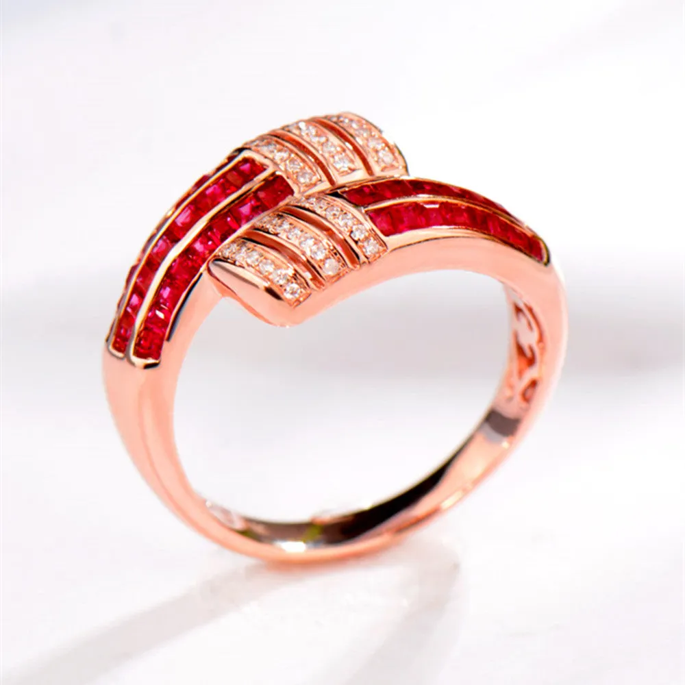 1.1CTW Diamond and Ruby Wrap Ring