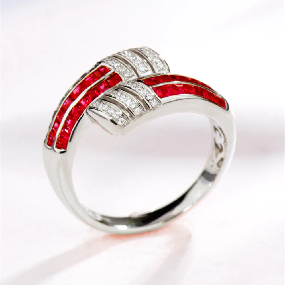 1.1CTW Diamond and Ruby Wrap Ring