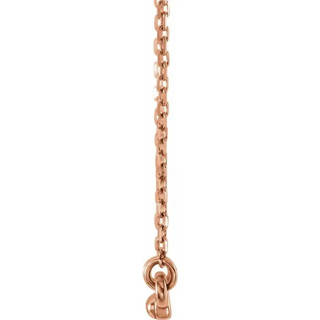 14K Rose Beaded Bar 16-18" Necklace