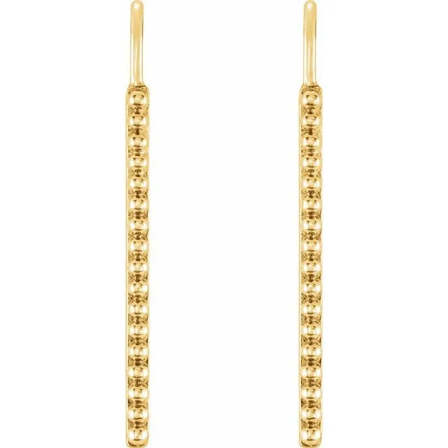 14K Yellow Beaded Earrings
