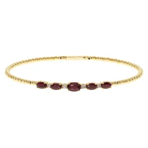 14K Yellow Gold Ruby Bagels