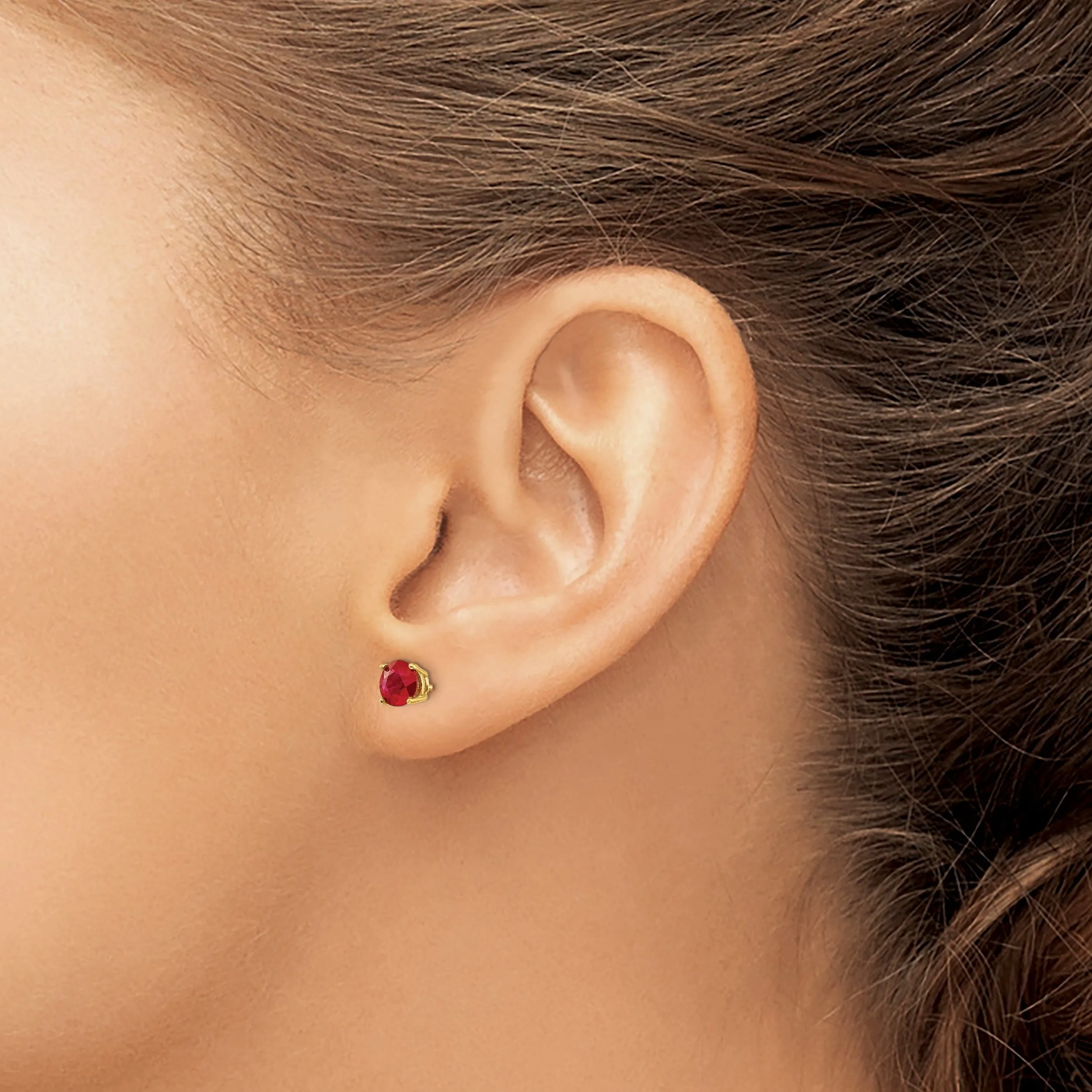 14k Yellow Gold Ruby Earrings