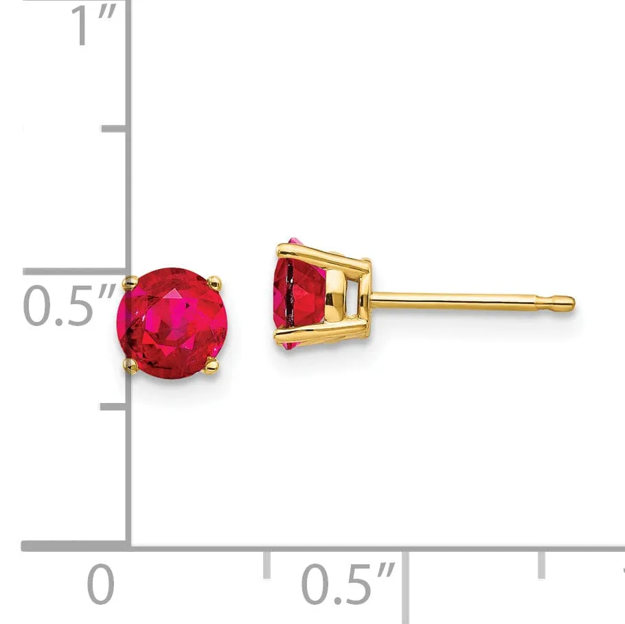 14k Yellow Gold Ruby Earrings
