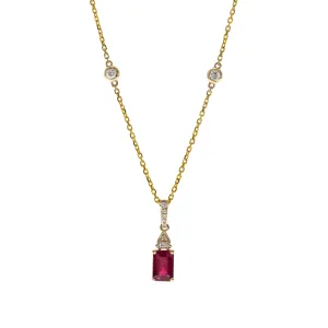 14K Yellow Gold Ruby Pendant