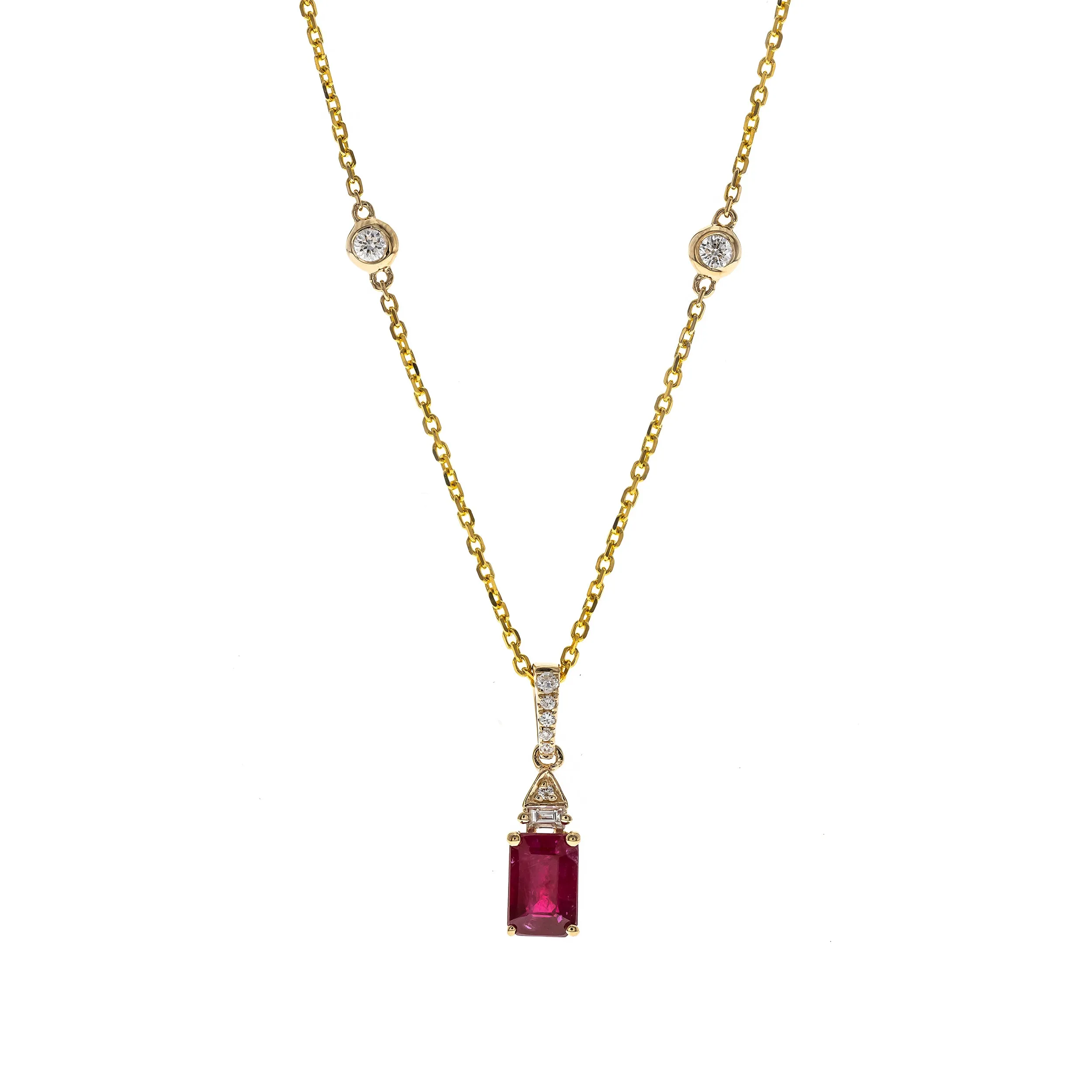 14K Yellow Gold Ruby Pendant