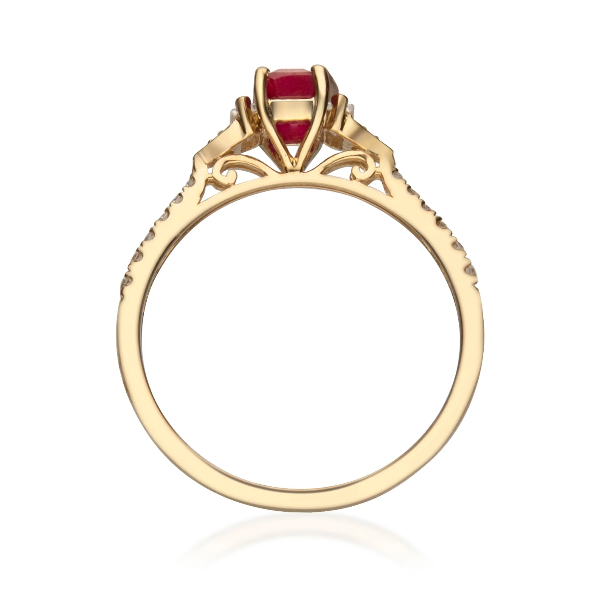 14K Yellow Gold Ruby Ring