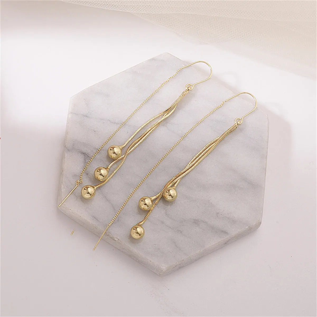 18K Gold-Plated Beaded Threader Earrings