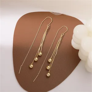 18K Gold-Plated Beaded Threader Earrings