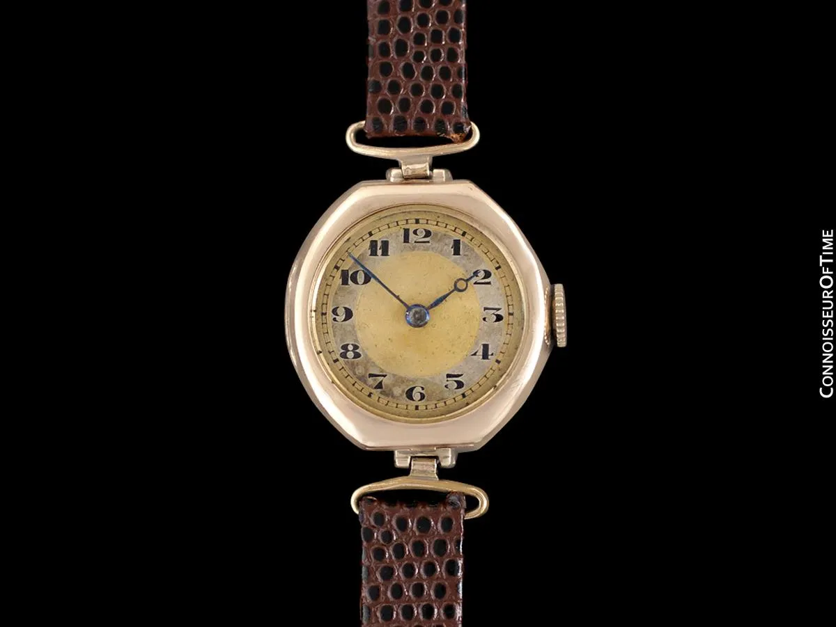 1920's Rolex Ladies Vintage Art Deco Watch - 9K Rose Gold