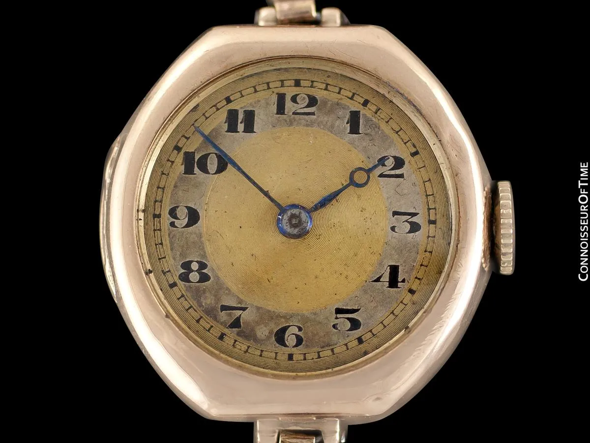 1920's Rolex Ladies Vintage Art Deco Watch - 9K Rose Gold