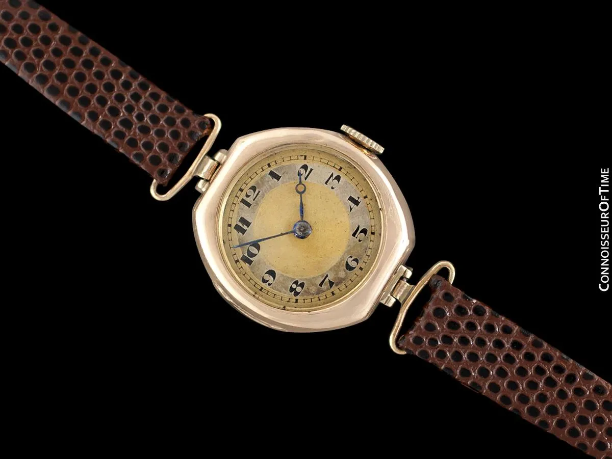 1920's Rolex Ladies Vintage Art Deco Watch - 9K Rose Gold