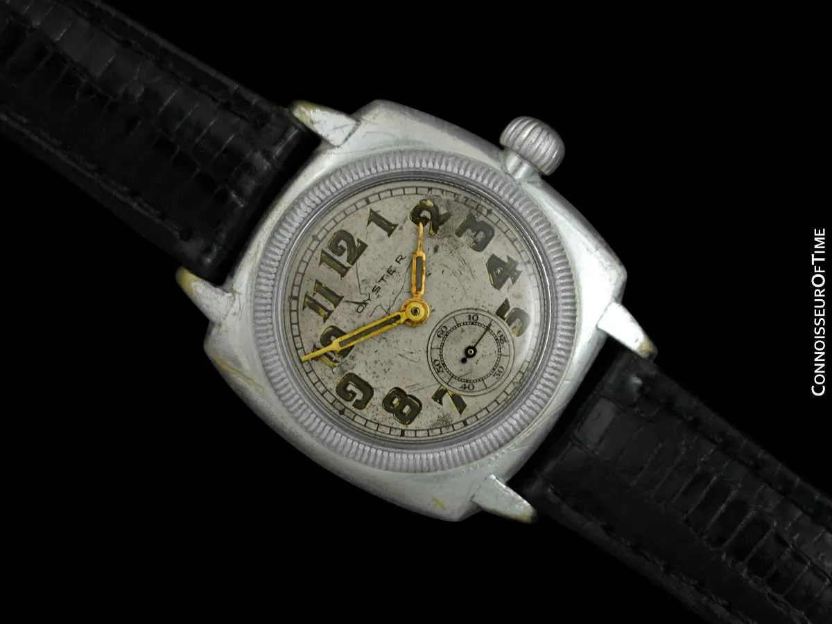 1927 Rolex Rare Very Early Oyster Vintage Mens Chromium Watch - One of the Earliest Oysters Made
