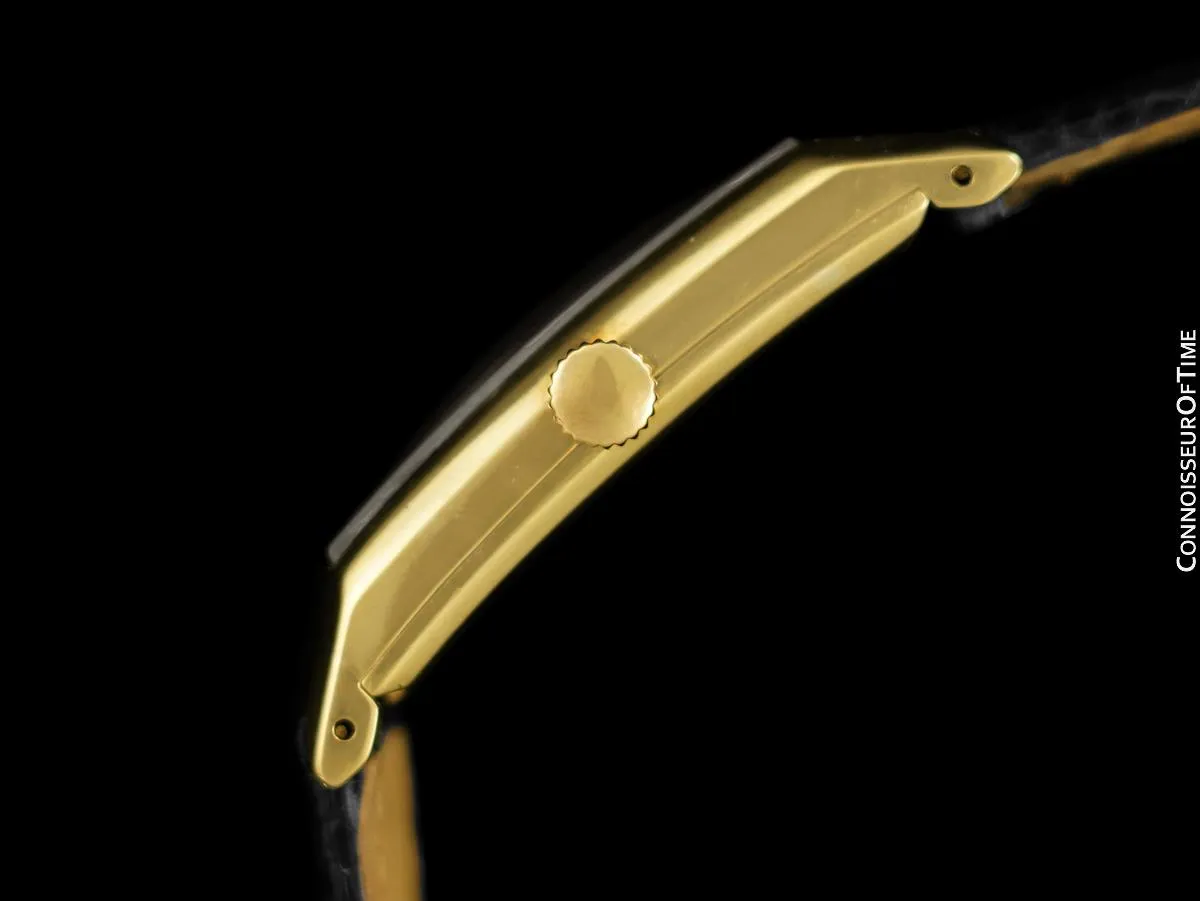 1930's Patek Philippe Long Vintage Mens Rectangular Art Deco Watch - 18K Gold
