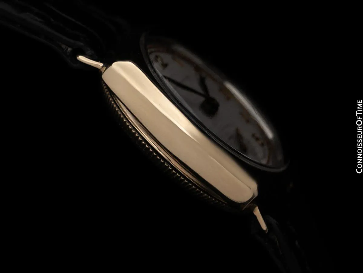 1935 Rolex Rare Early Oyster Vintage Mens 9K Gold Watch