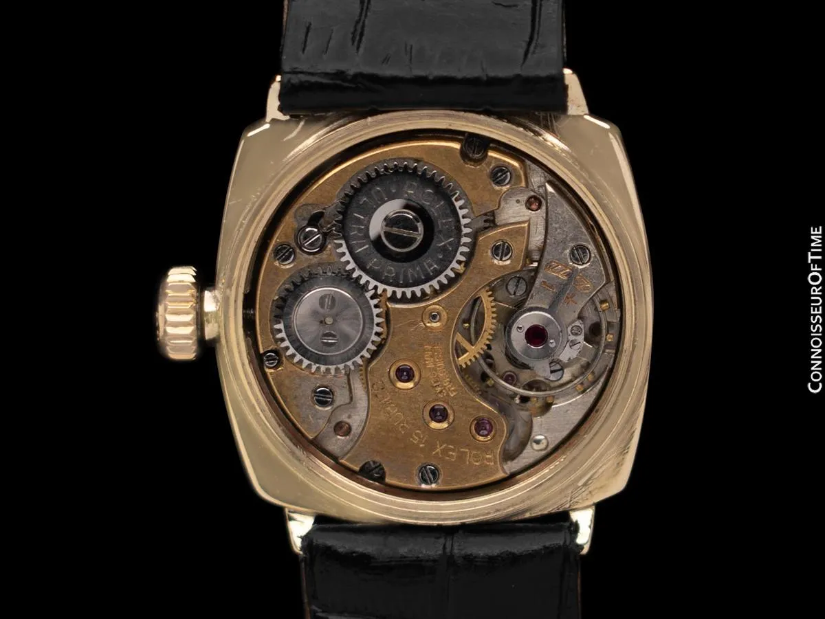 1935 Rolex Rare Early Oyster Vintage Mens 9K Gold Watch