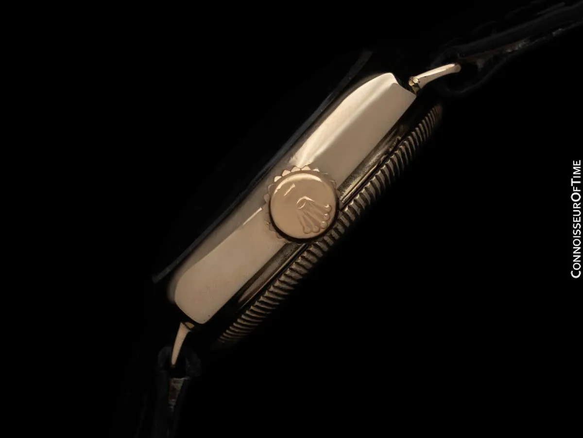1935 Rolex Rare Early Oyster Vintage Mens 9K Gold Watch