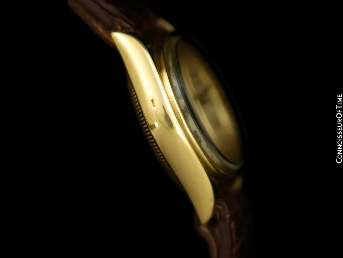 1938 Rolex Early Oyster Chronometer Vintage Mens Midsize Watch - 18K Gold