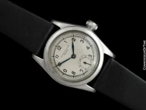 1939 Rolex Early Oyster Vintage Mens Midsize Watch with Sector Dial - Stainless Steel