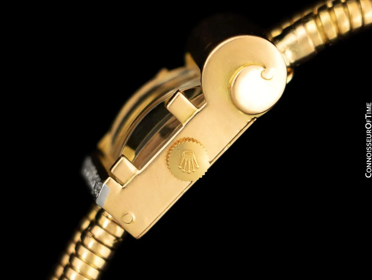 1940's Rolex Ladies Vintage French Cocktail Watch - 18K Rose Gold & Diamonds