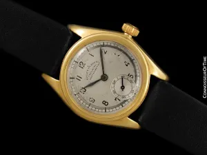 1942 Rolex Oyster Imperial Chronometer Vintage Mens Midsize World War II Era Watch - 9K Gold