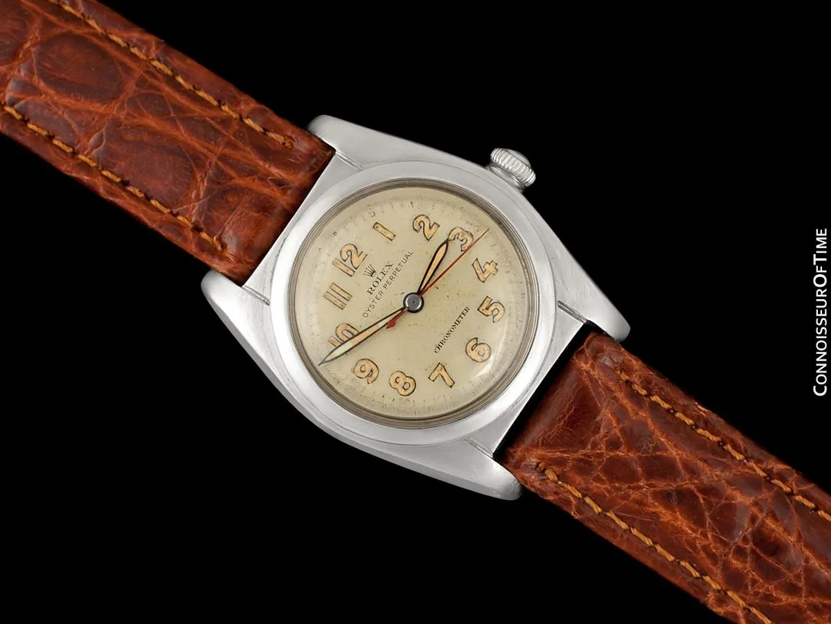 1946 Rolex Vintage Mens WWII Era Bubbleback, Ref. 2940, Stainless Steel - Very Fine & Rare