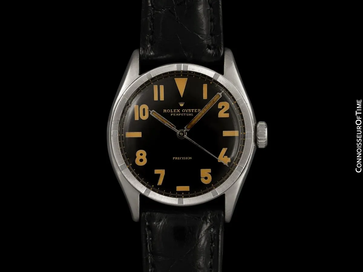 1952 Rolex Oyster Perpetual Ovettone Vintage Mens Oyster Perpetual Ref. 6103 Watch - Stainless Steel