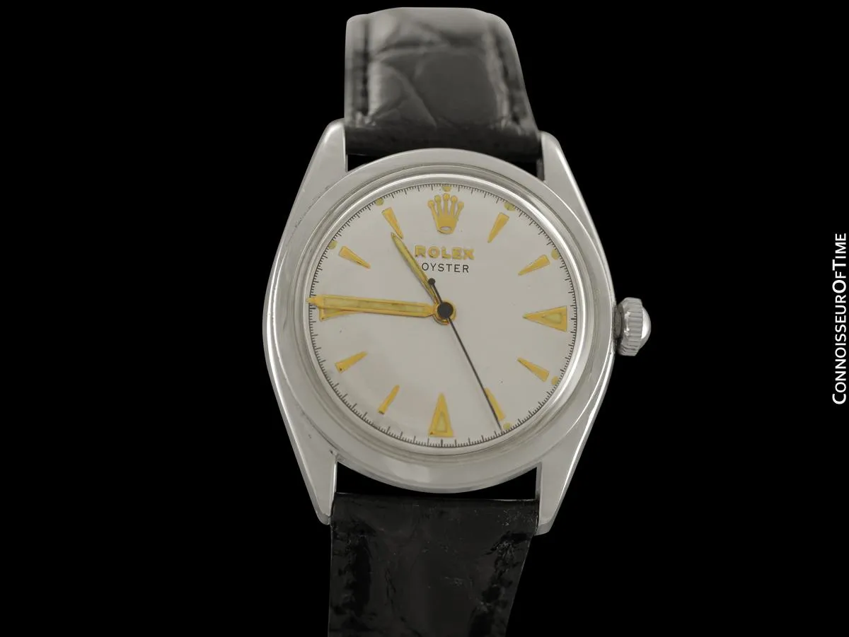 1953 Rolex Mens Vintage Oyster Precision Watch, Stainless Steel - Classic Design