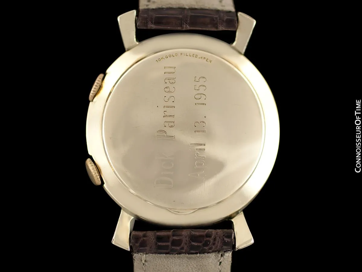 1955 Jaeger-LeCoultre Memovox Vintage Mens Reveil Wrist Alarm - 10K Gold Filled