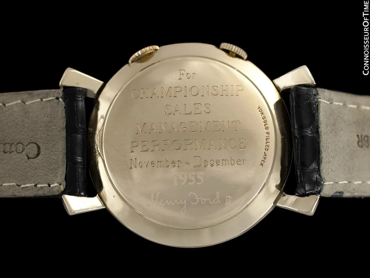 1955 Jaeger-LeCoultre Memovox Vintage Mens Wrist Alarm, 10K Gold Filled - Ford Motor Co.