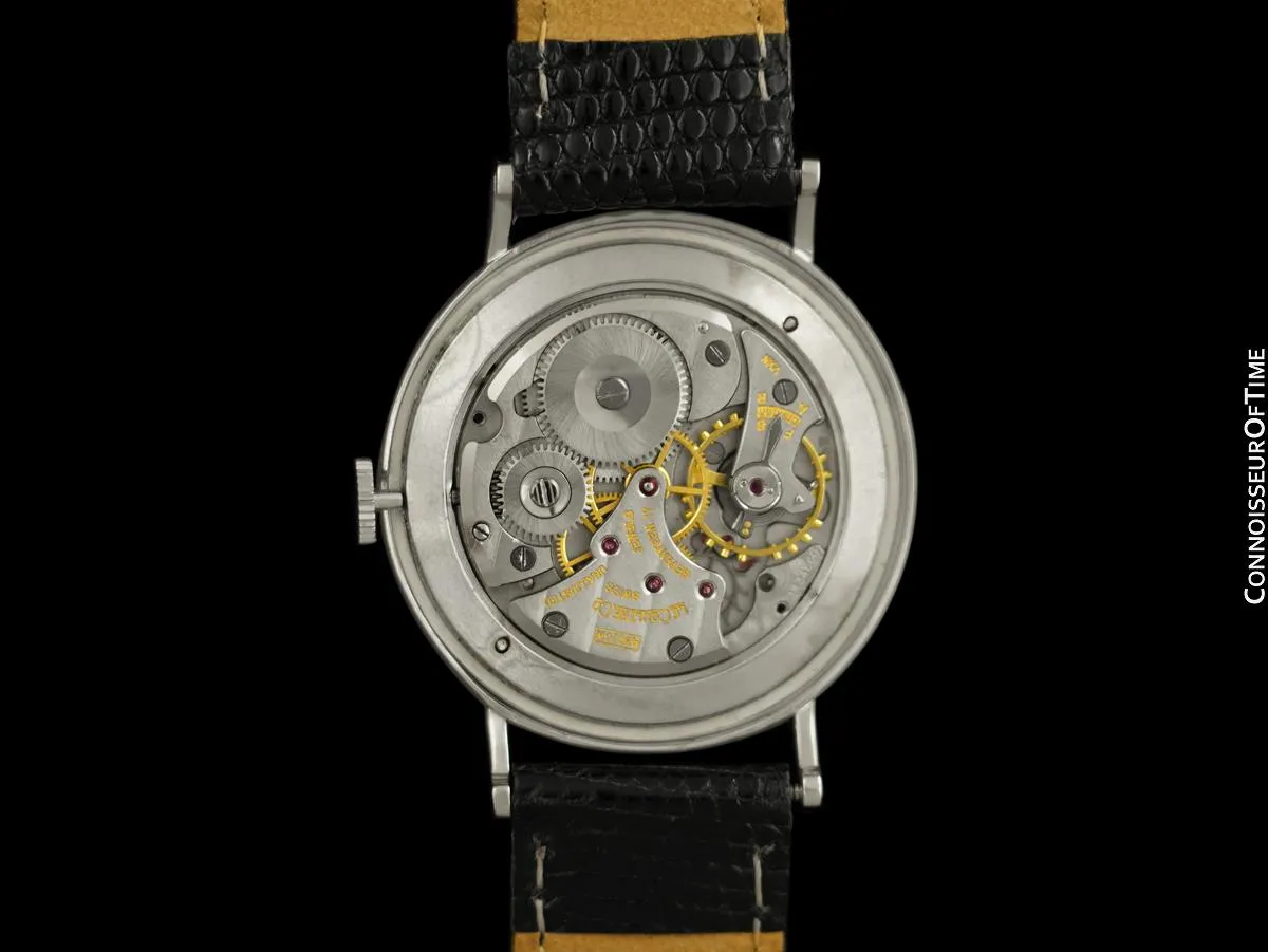 1956 Jaeger-LeCoultre Vacheron & Constantin Vintage Diamond Mystery Dial Mens Watch - 14K White Gold