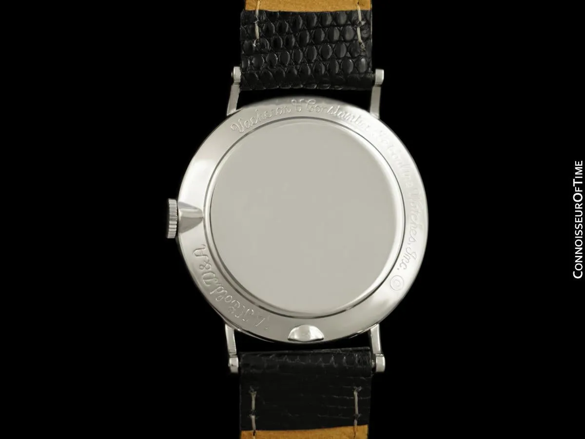 1956 Jaeger-LeCoultre Vacheron & Constantin Vintage Diamond Mystery Dial Mens Watch - 14K White Gold