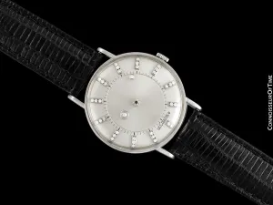 1956 Jaeger-LeCoultre / Vacheron & Constantin Vintage Galaxy Mystery Dial - 14K White Gold & Diamonds