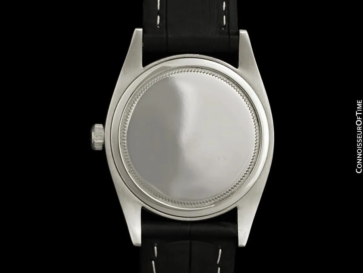 1956 Rolex Oysterdate Vintage Mens Handwound Watch with Red & Black Roulette Date - Stainless Steel