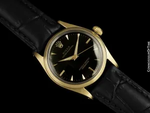 1958 Rolex Oyster Perpetual Mens Midsize Unisex 31mm Classic Vintage Watch - 14K Gold