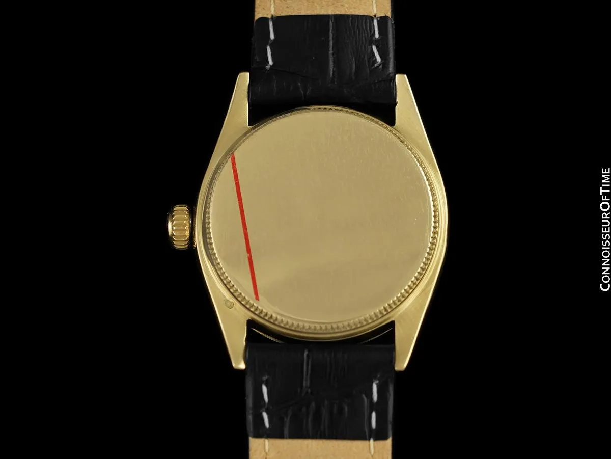 1958 Rolex Oyster Perpetual Mens Midsize Unisex 31mm Classic Vintage Watch - 14K Gold