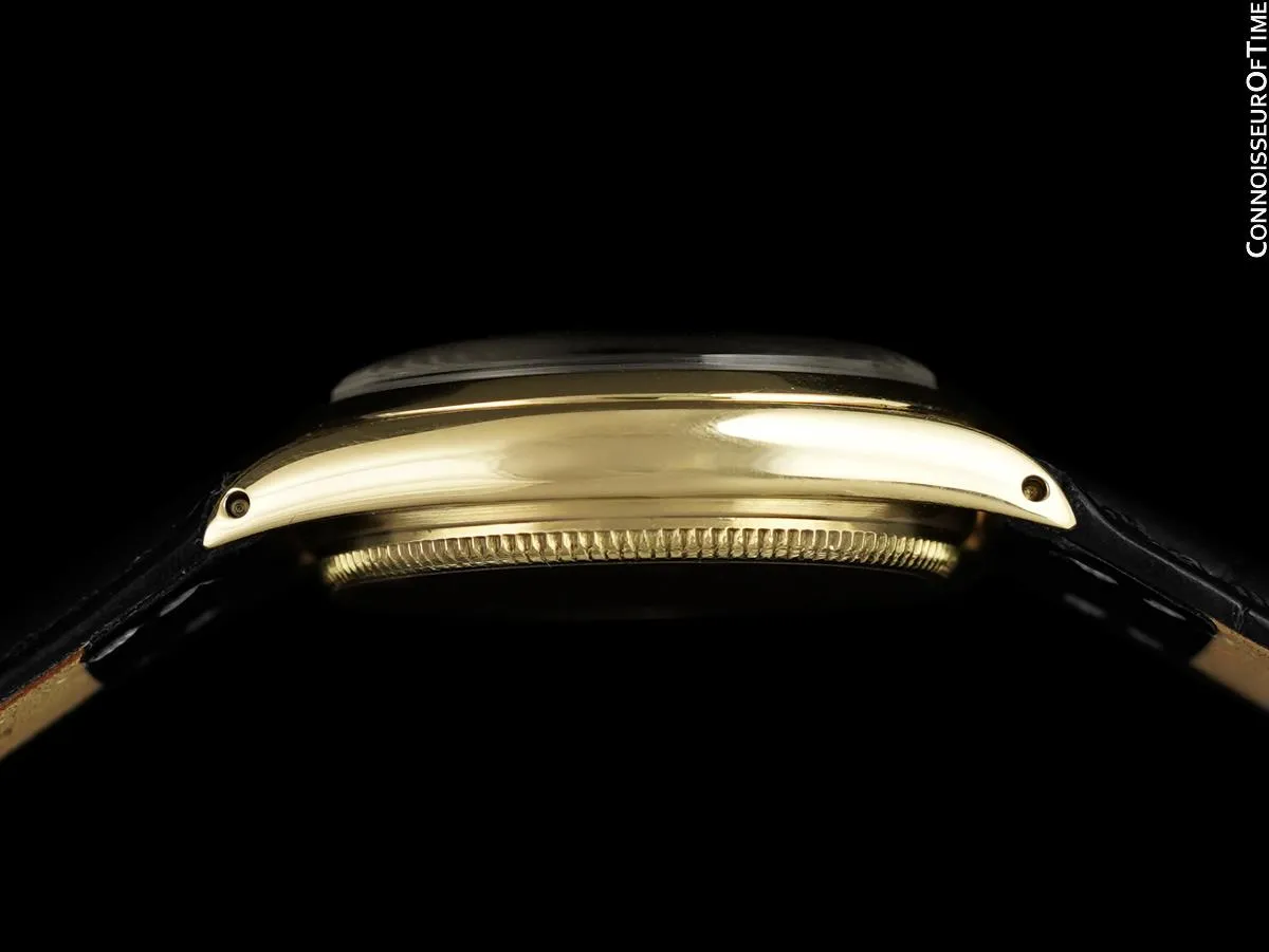 1958 Rolex Oyster Perpetual Mens Midsize Unisex 31mm Classic Vintage Watch - 14K Gold