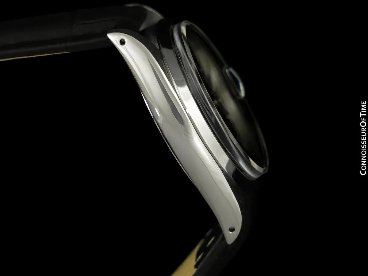 1960 Rolex Oysterdate Vintage Mens Black Dial Watch with Date - Stainless Steel