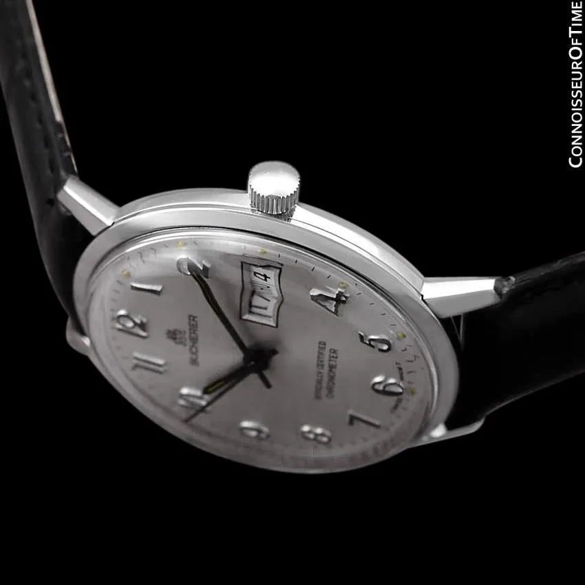 1960's Bucherer Vintage Mens Officially Certified Chronometer Watch - Stainless Steel