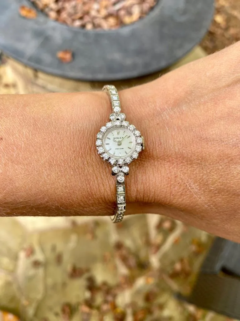 1960's Rolex Ladies Vintage Cocktail Watch - 18K White Gold & Diamonds
