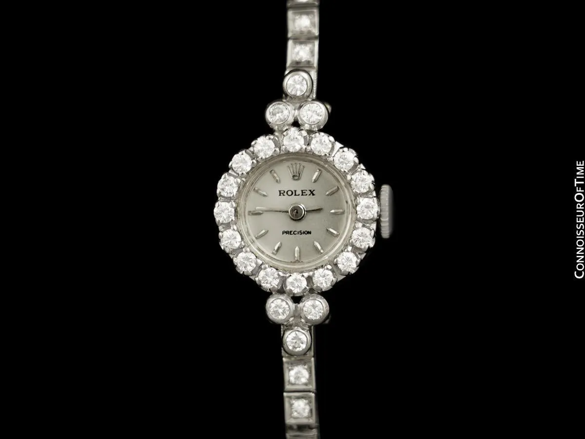 1960's Rolex Ladies Vintage Cocktail Watch - 18K White Gold & Diamonds