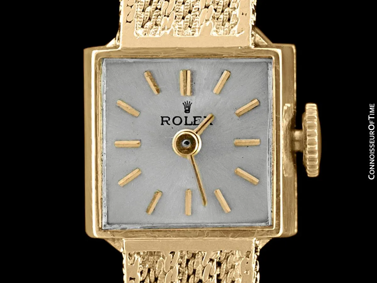 1960's Rolex Vintage Ladies Bracelet Dress Watch - 14K Gold