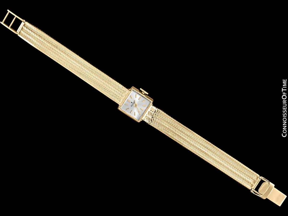 1960's Rolex Vintage Ladies Bracelet Dress Watch - 14K Gold
