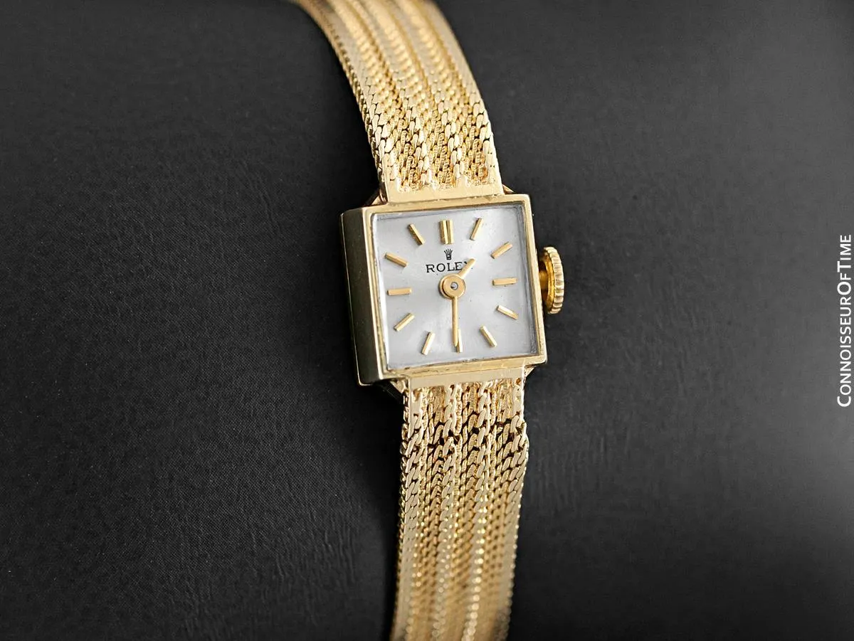 1960's Rolex Vintage Ladies Bracelet Dress Watch - 14K Gold