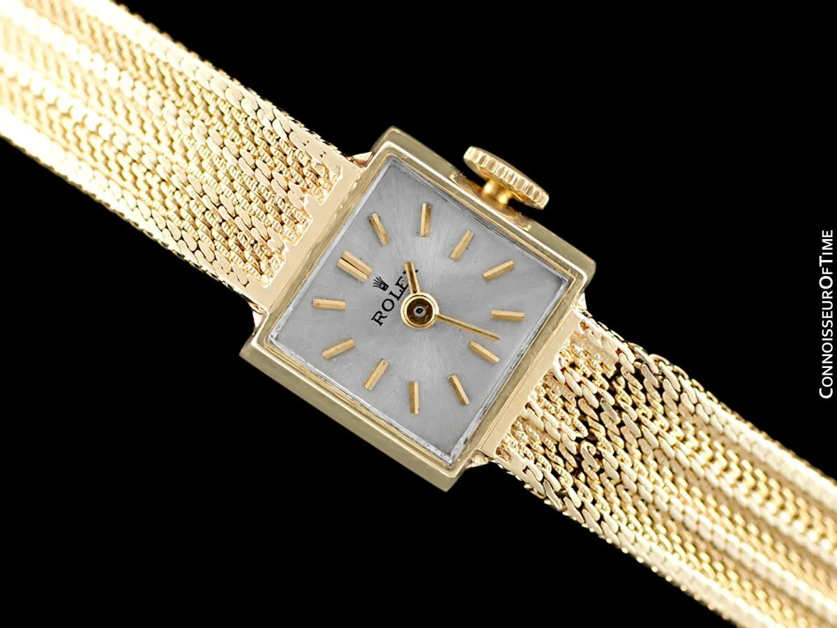 1960's Rolex Vintage Ladies Bracelet Dress Watch - 14K Gold